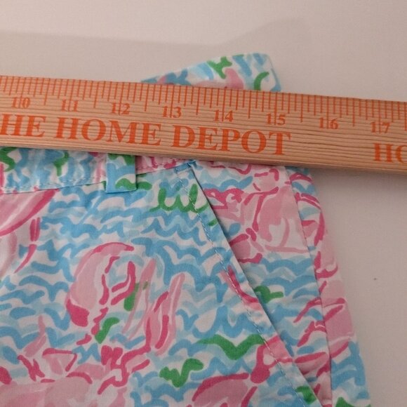 Lilly Pulitzer Lobstah Roll The Chipper Shorts Womens Size 2 Blue Pink Bermuda - Picture 11 of 14